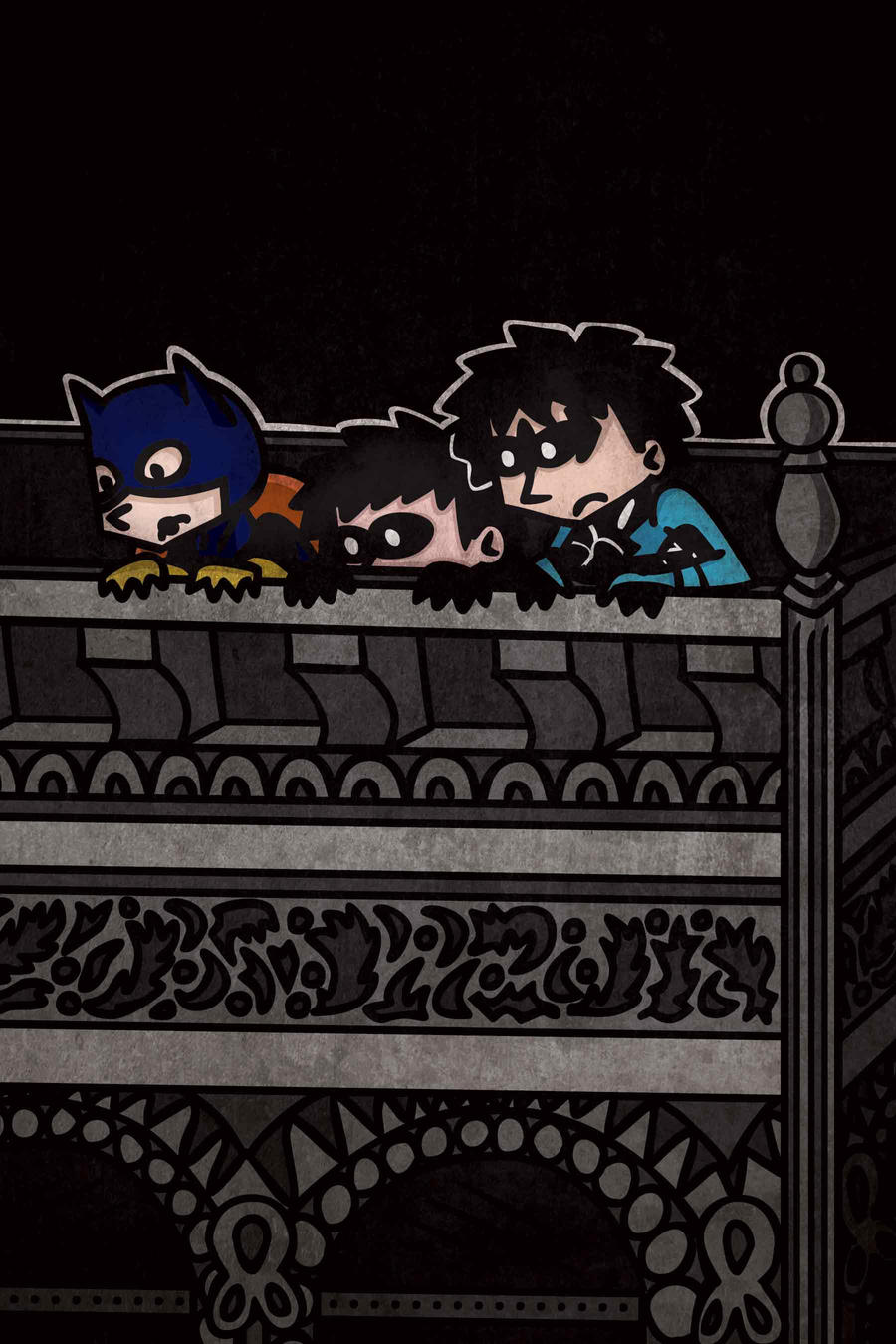 Batgirl, Robin, and Nightwing