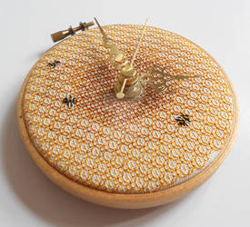 Honeycomb and Bee Wall Clock