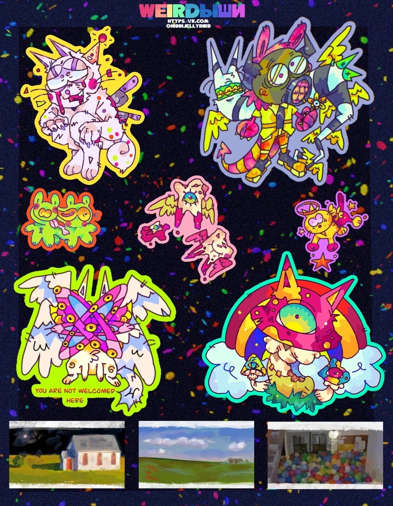 Weirdcore stickerpack preview by Ohhhhjellybird on DeviantArt