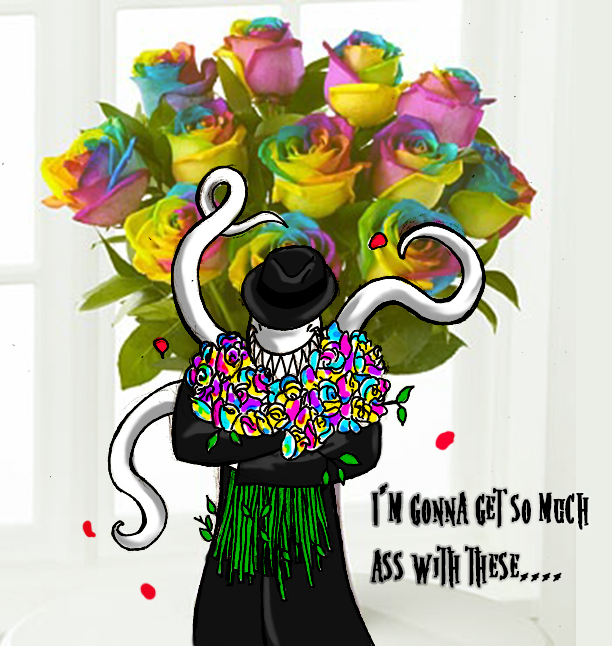 Offenderman With Roses Sexual-offenderman's rainbow roses by arcanineryu on DeviantArt