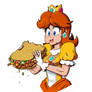 Commission Princess Daisy vs burger