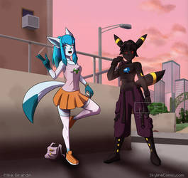 Umbreon and Glaceon gals