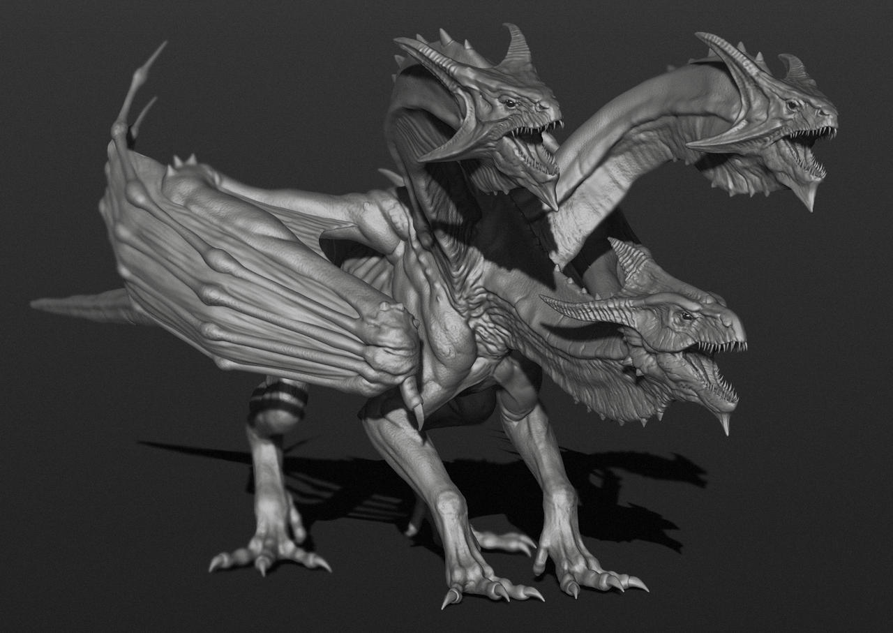 3 heads dragon (sculpt)