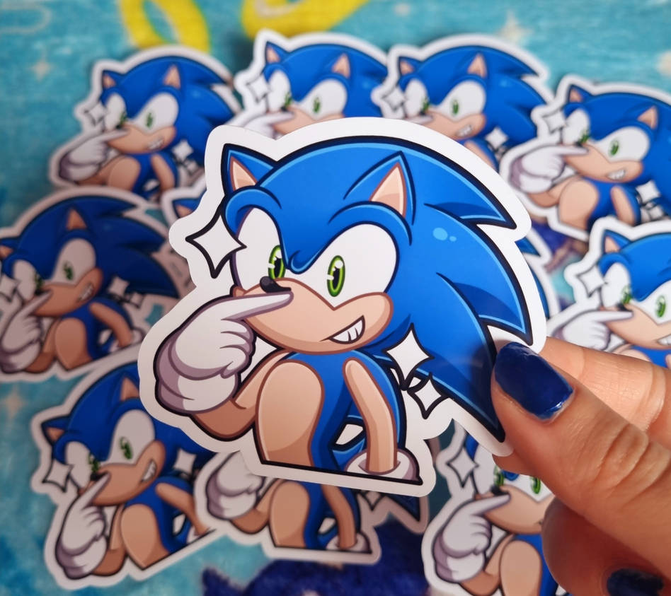 Blue Sonic Sticker Sonic the Hedgehog - Glossy Vinyl Sticker! by ChaoProfessor on DeviantArt