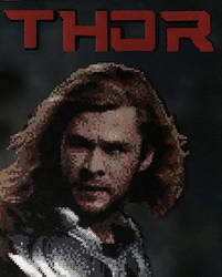 Thor Perler bead portrait 