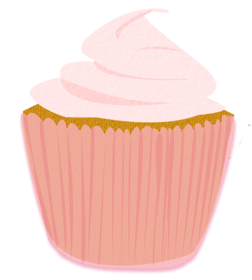 Pink Frosted Cupcake Clip Art