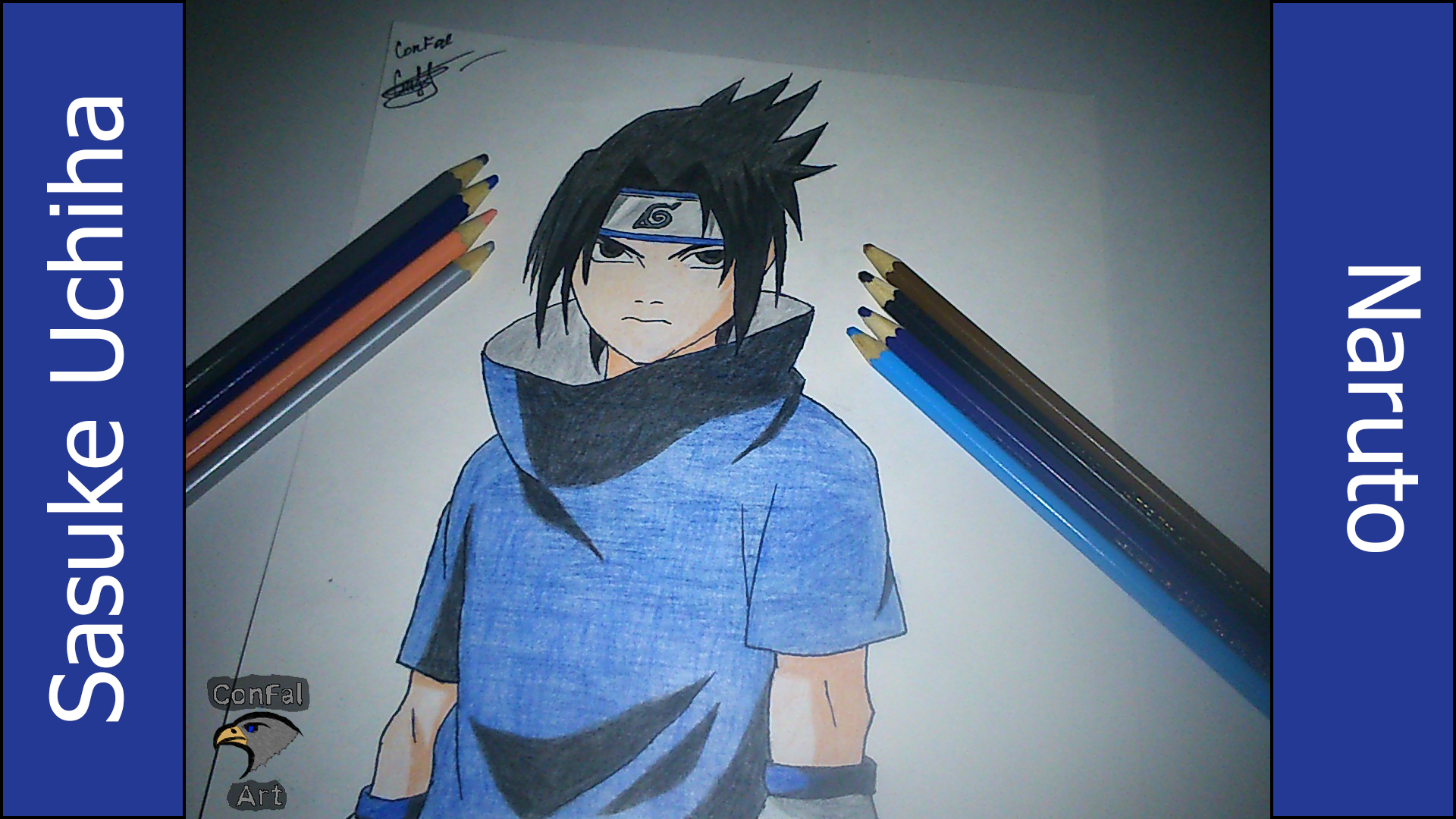 Speed Drawing - Sasuke Uchiha - Naruto [ by ConFal-Art on DeviantArt