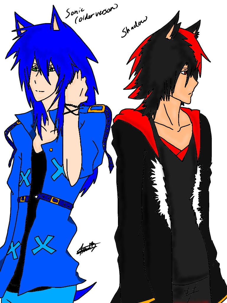 Sonic(older human version),Shadow(human verison) by Wondering--Artist ...