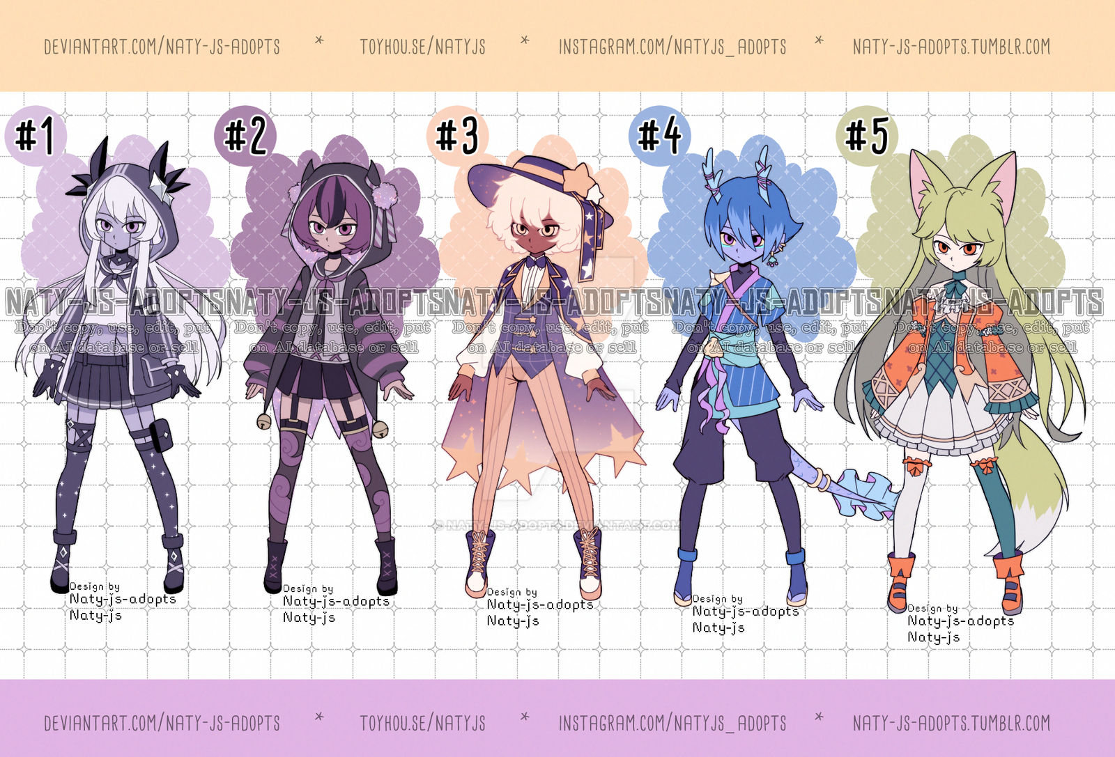 Adaptable Chacacters (OPEN) Adoptables fantasy characters 3/5 ~ by Naty-js-adopts on DeviantArt