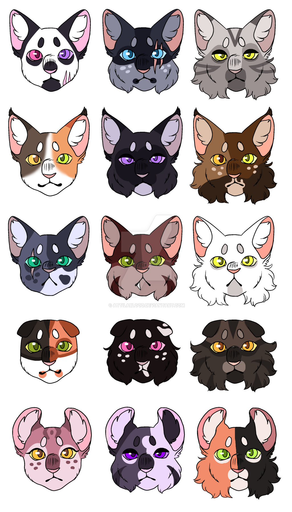 Open Cates CHEAP ADOPTABLE OPEN CATS (15-15) by AttilaBlood on DeviantArt