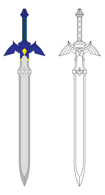 Master Sword Line Art.