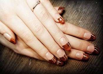 Wood Texture Gel Nails by Undomiele