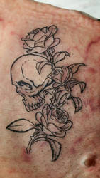 skull and roses