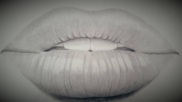 Pencil drawing of lips