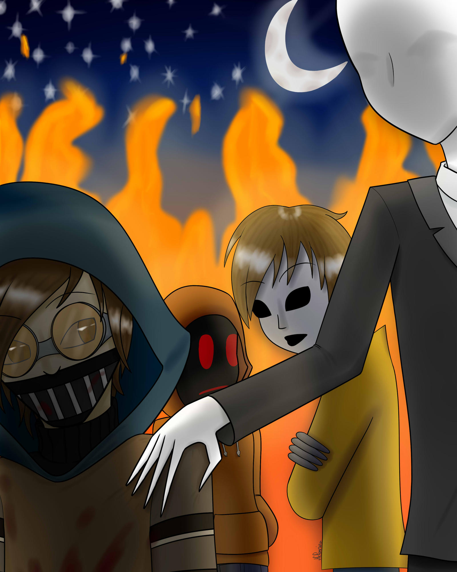 Ticci Toby, Slenderman, Masky et Hoodie by Helenrira on DeviantArt