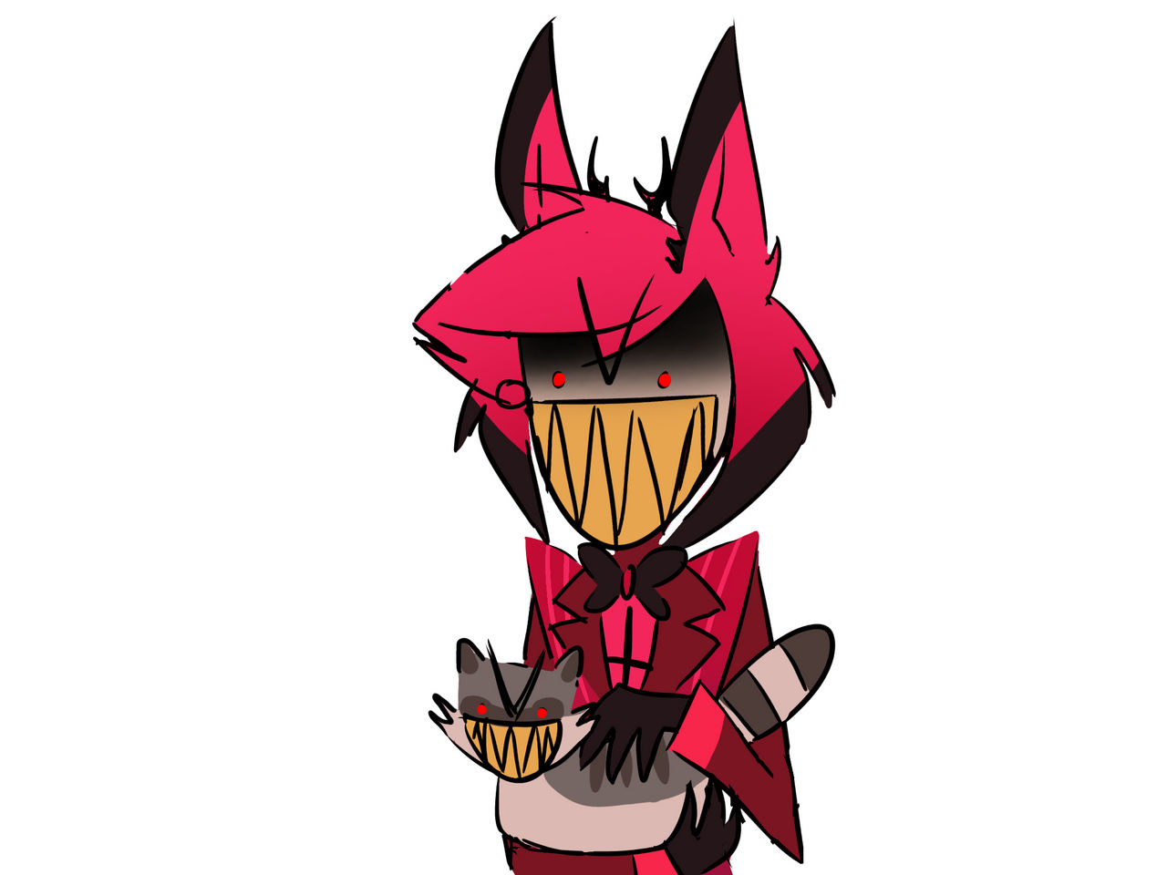 doodle of alastor with devious raccoon by cloudspotted on DeviantArt