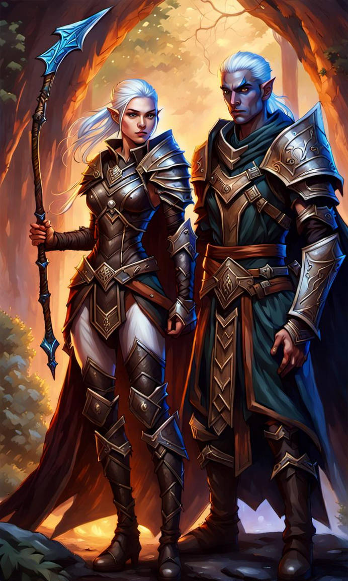 Female High Elf Cleric With A Mace And Shield And by AureliaDawnstar on ...