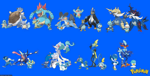 Water-type Starter Pokemon (Squirtle to Quaxly)