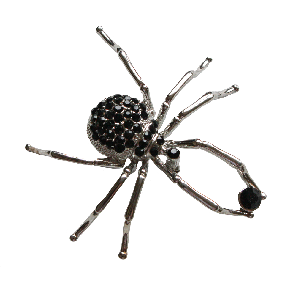 Grannysatticstock Crystal Spider Brooch