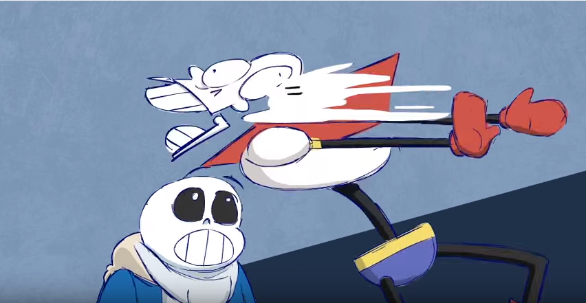 Papyrus getting hit by a dog?