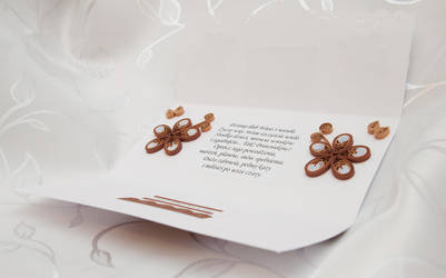 The inside of the wedding card - quilling