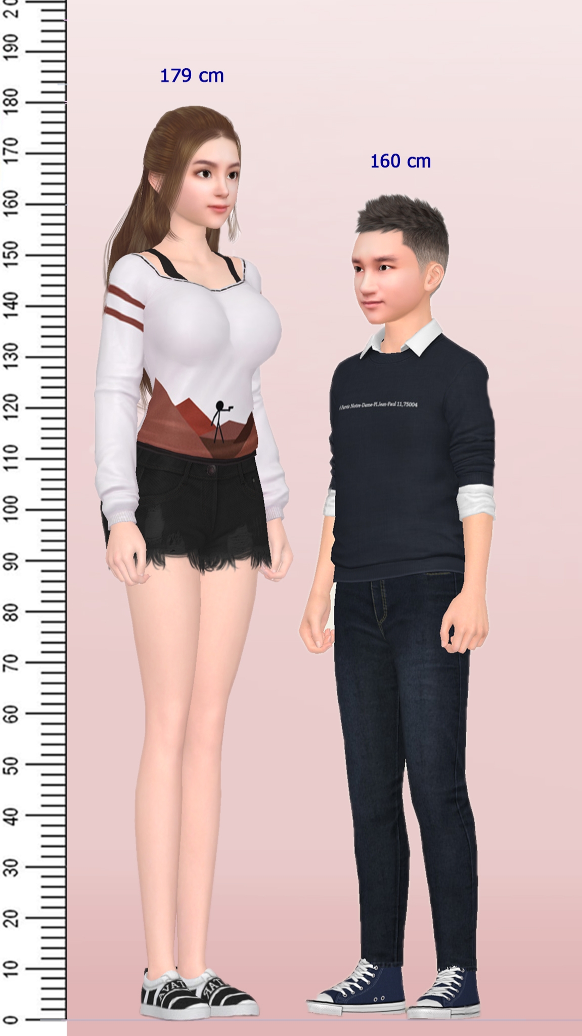 179cm Tall comparison 160 vs 179 by buay3452 on DeviantArt