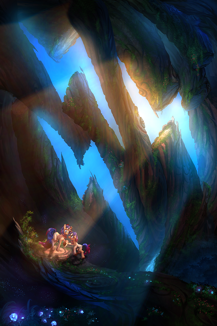 Sweet Voltage and Electric Spark Cutie Mark Cavern