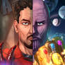 Stark, Thanos Split Portrait