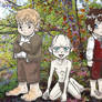 Sam, Frodo and Smeagol chibis