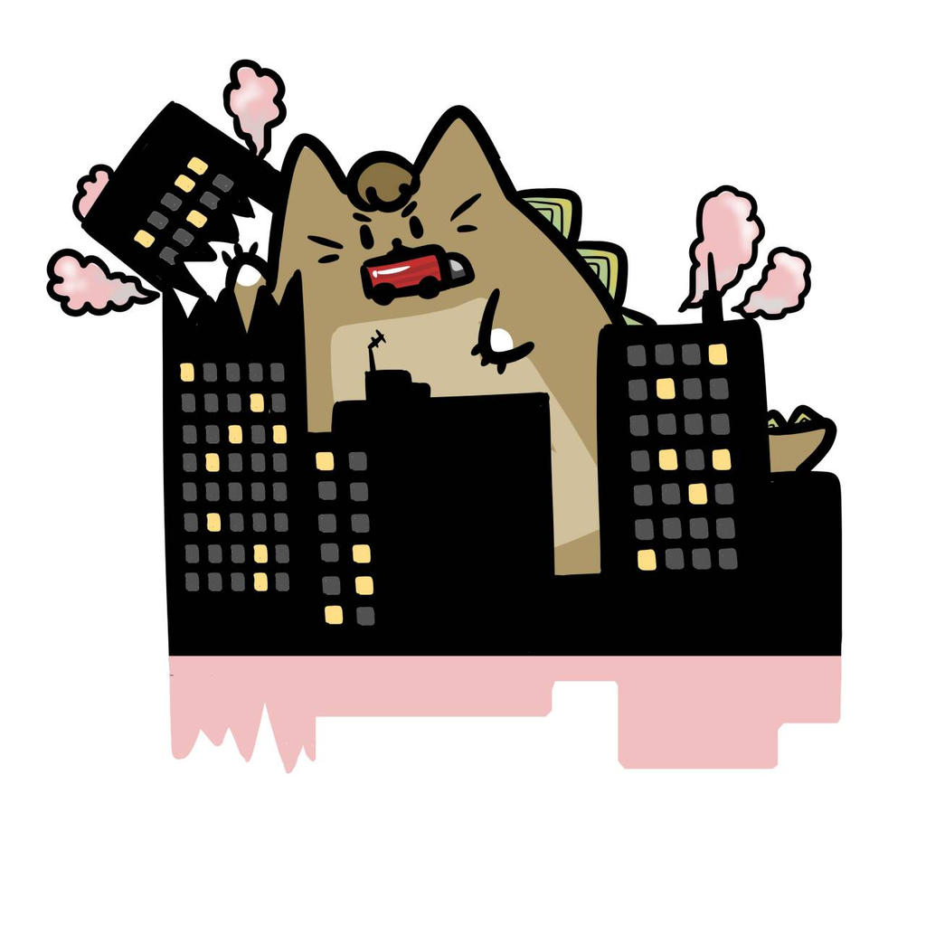Fat Catzilla by Monguri on DeviantArt