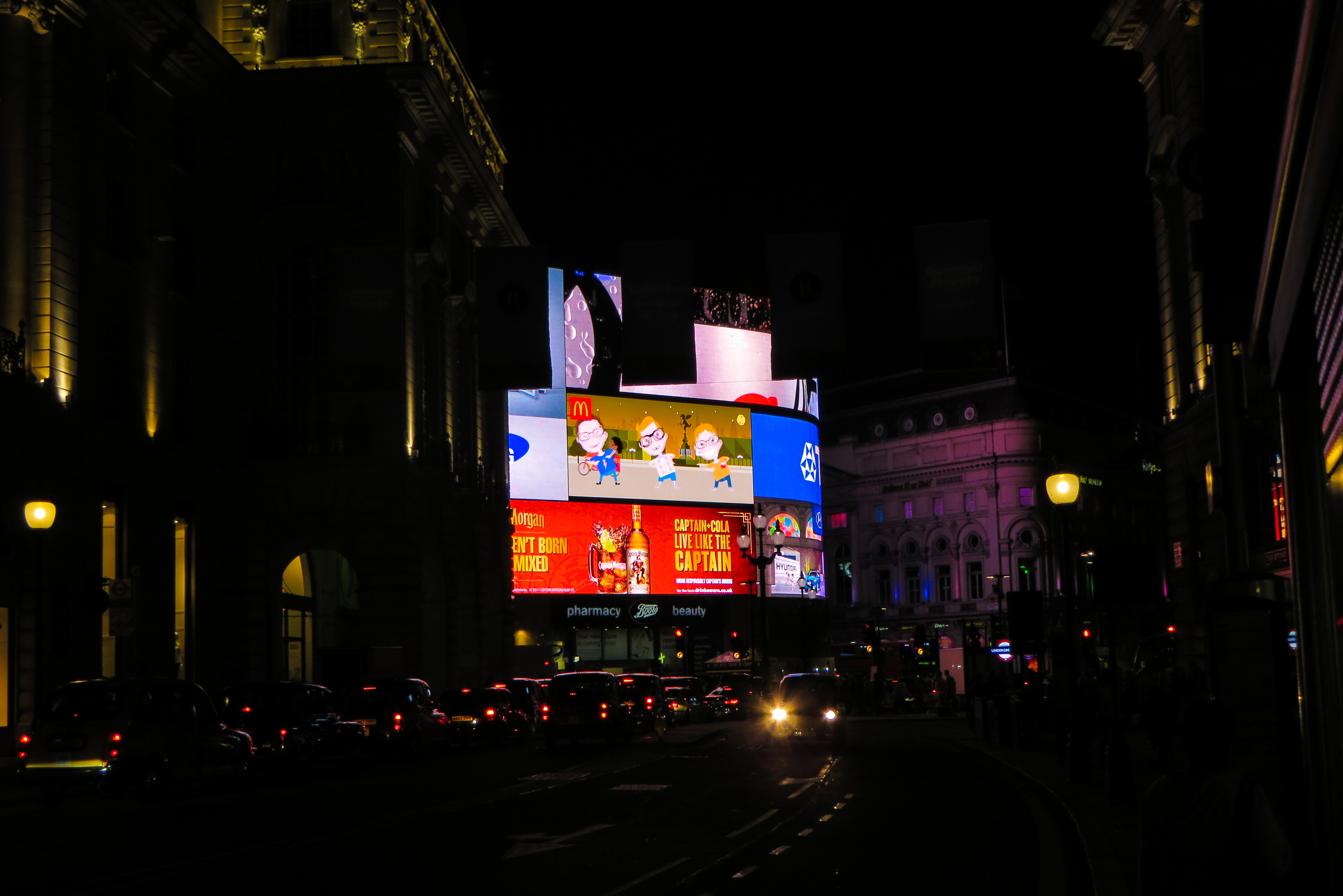 Piccadilly Circus at night