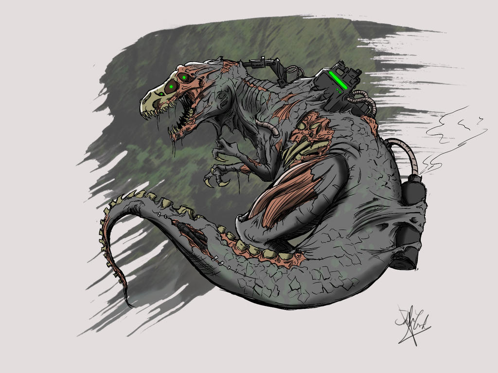 Cyber zombie Trex by neometalero on DeviantArt