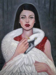 The Swan Lady - Oil painting