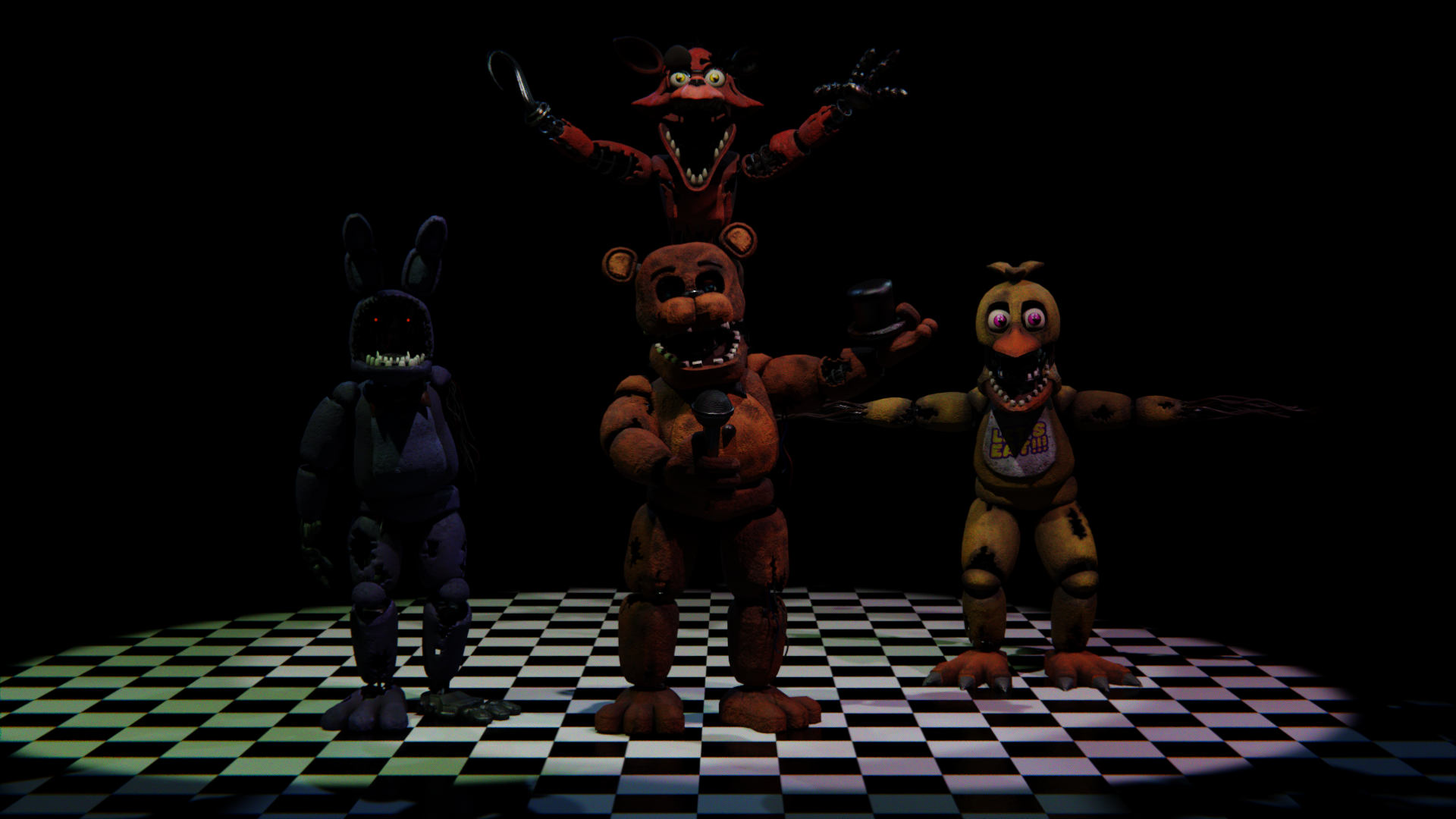 Withered versions of my realistic styled animatronics! :  r/fivenightsatfreddys