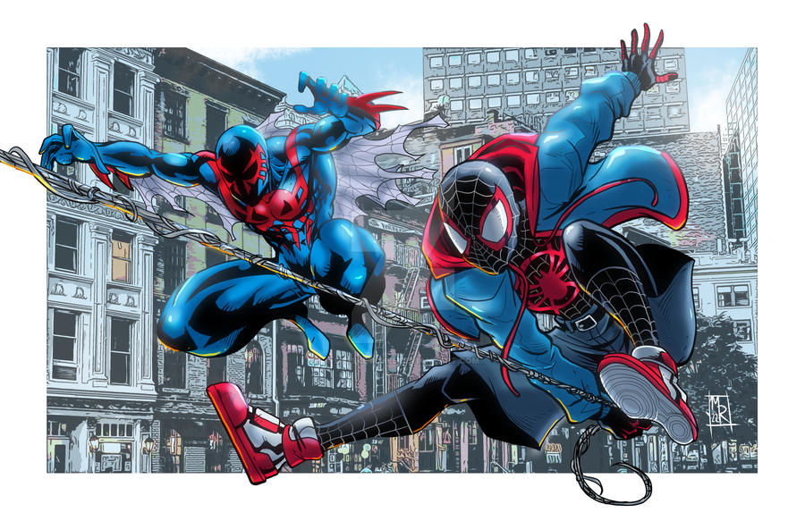Spider-Man 2099 and Miles Morales by MR-SKETCHE5 on DeviantArt