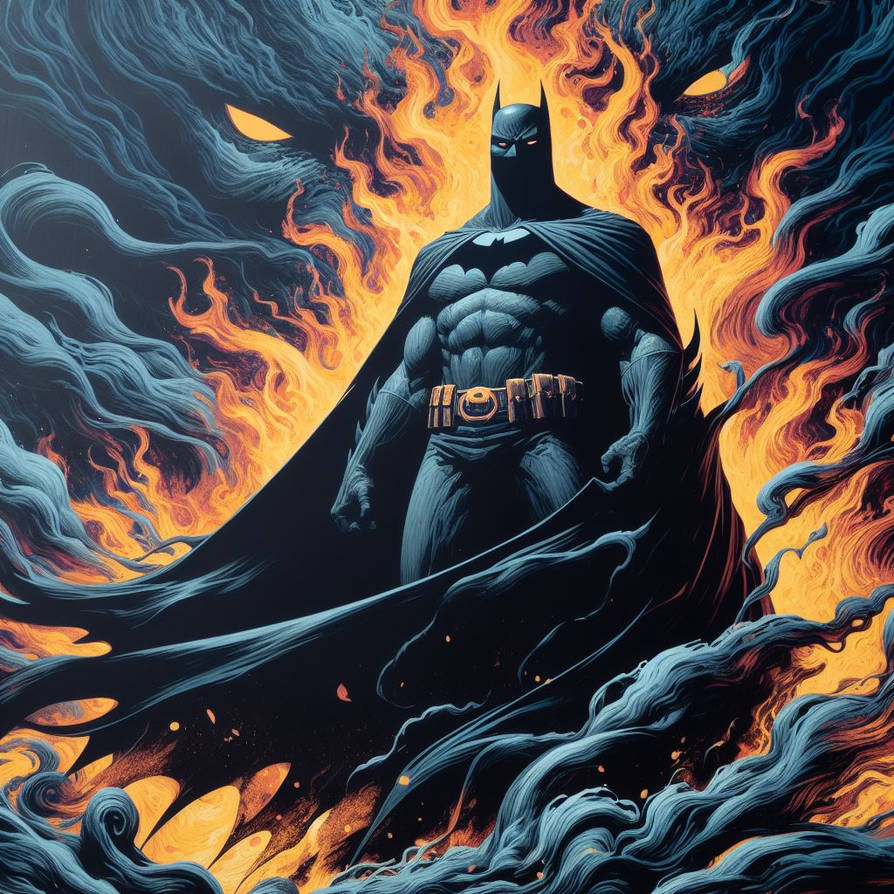 Batman through fire by legalol963 on DeviantArt