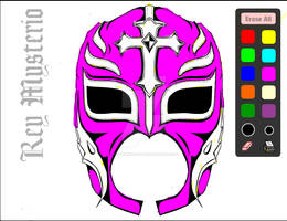 Rey Mysterio Mask Pink and White