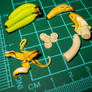 Mini clay bananas