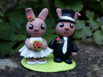 Bunny Wedding Cake Toppers