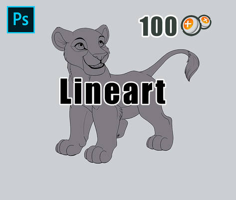 [P2U] Lion Cub - High Quality Lineart