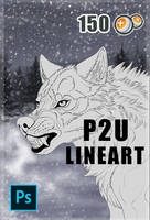 [P2U] Wolf Headshot Lineart - Winter theme
