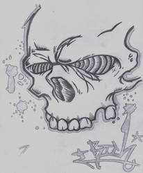 Skull Head Graffiti