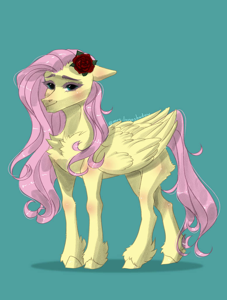 Flutterdaisy Fluttershy with a rose by MrsLunaShadow on DeviantArt