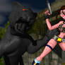 LARA VS LION