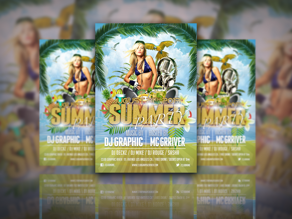 Exclusive Flyer Template PSD for the Summer Party