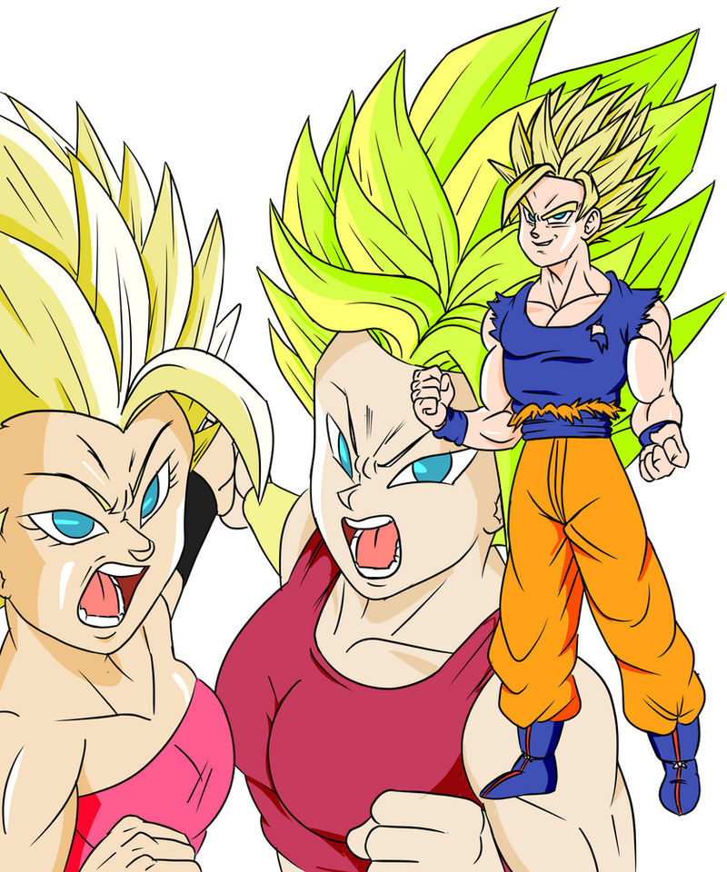 Goku vs Caulifla and Kale