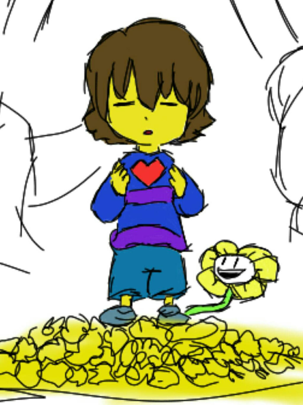Flowey Colored undertale frisk and flowey colored by RSM15 on DeviantArt
