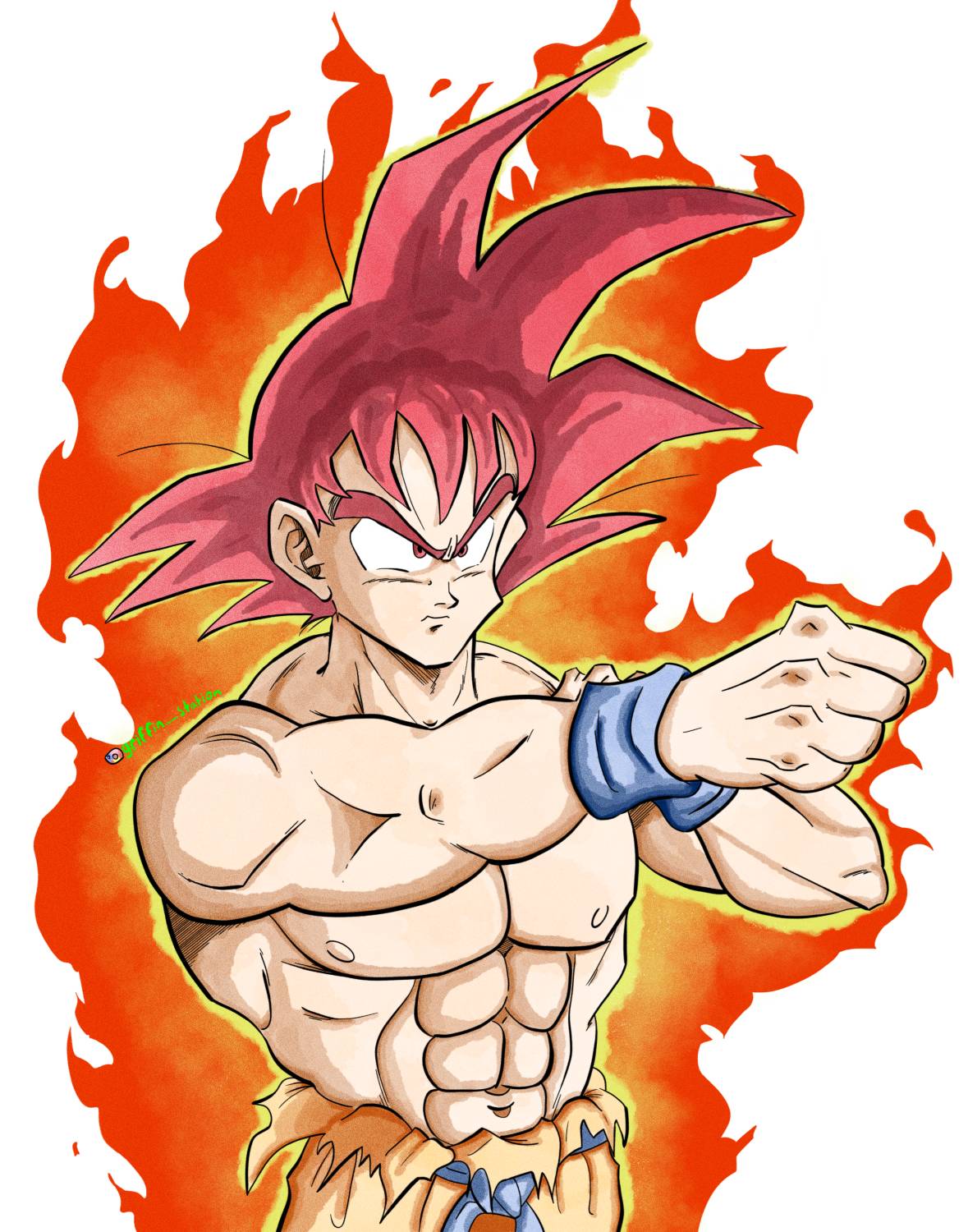 SSG Goku Saiyan Saga by grifinstation on DeviantArt