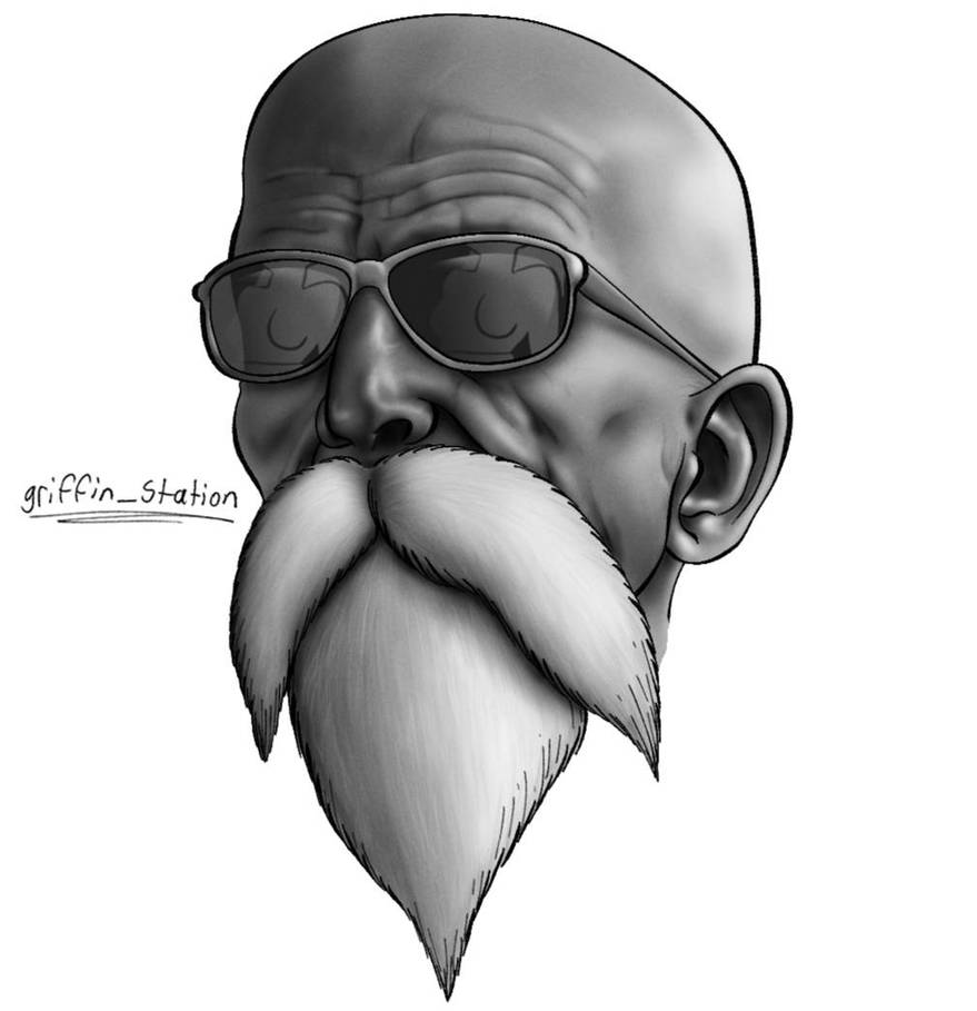 Muten Roshi Colouring In Realistic Muten Roshi by grifinstation on DeviantArt
