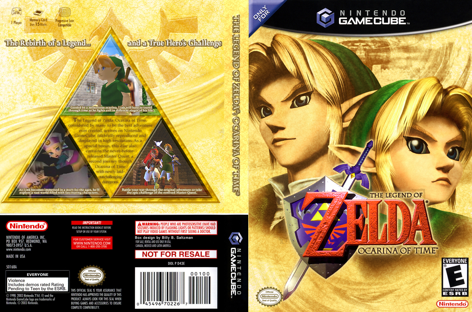 The Legend of Zelda: Ocarina of Time GameCube Box Art Cover by Whoomp